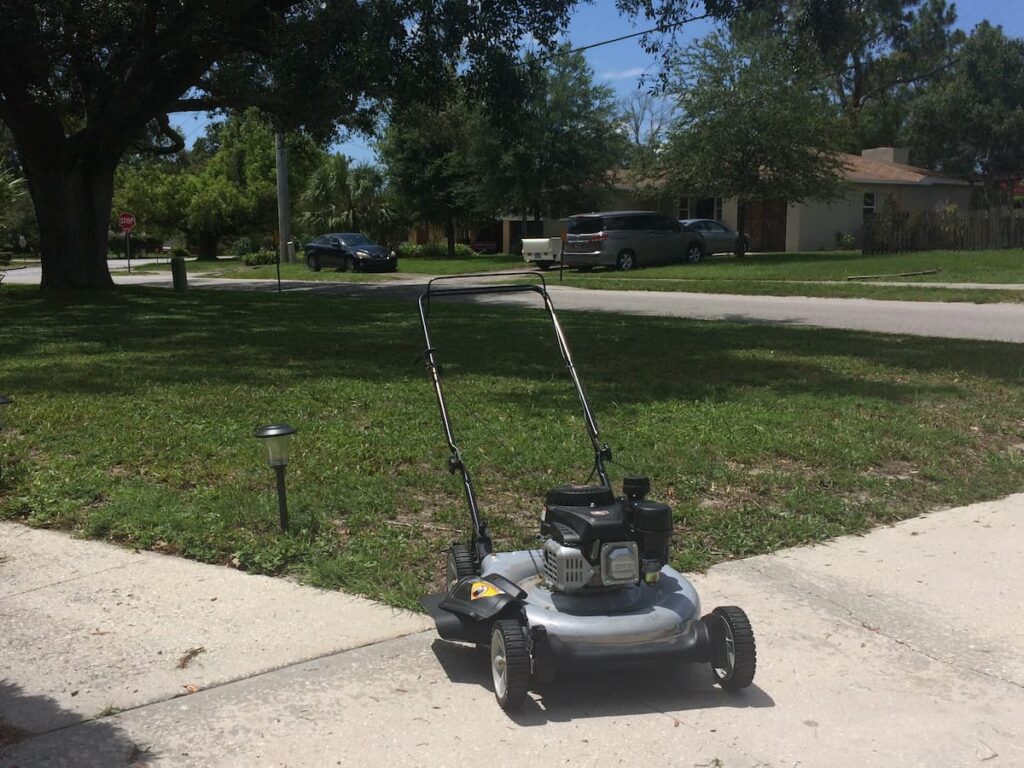 When we bought our suburban home, we needed to buy a gas mower for a lawn that measures more than a quarter acre with right-of-way space. 