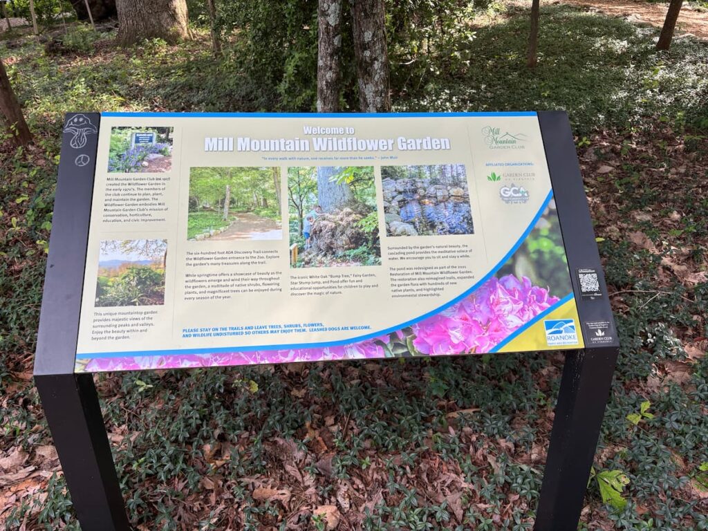 Mill Mountain Wildflower Garden has many information and educational guides, like this one, to help you explore the grounds and evetter enjoy your experience.