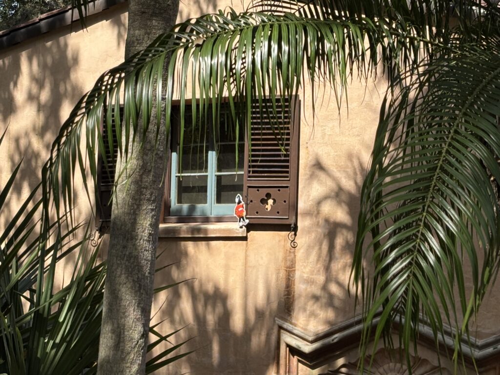 Wally is hanging out near one of the windows at the El Retiro home in Bok Tower Gardens